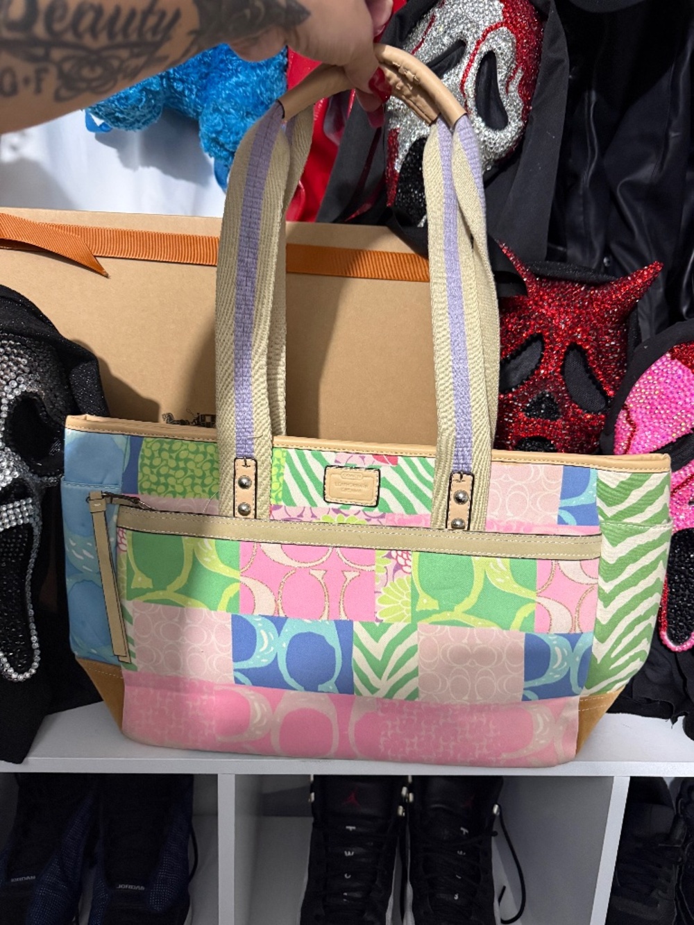 vintage Coach Hampton Spring Patchwork Tote